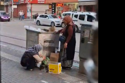 Bursa'da Yürek Burkan Görüntü: Çöpten Çürük Meyve Topladılar