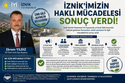 İYİ Parti İznik İlçe Başkanı Ekrem Yıldız: "İznik Gölü ve Halk Sağlığı İçin Verdiğimiz Mücadele Sonuç Verdi"
