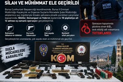 Bursa’da suç örgütleriyle iltisaklı şahıslara operasyon: Silah ve mühimmat ele geçirildi